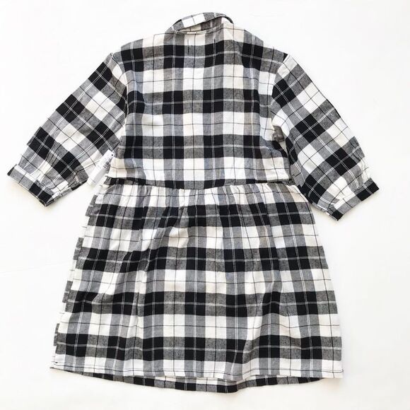 Old Navy NWT black/white plaid shirt dress S(6/7Y) - Picture 4 of 4